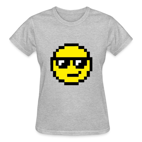 Pixel Smiley Yellow - Gildan Ultra Cotton Ladies T-Shirt