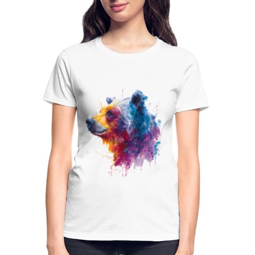 Watercolor Bear Portrait - Gildan Ultra Cotton Ladies T-Shirt