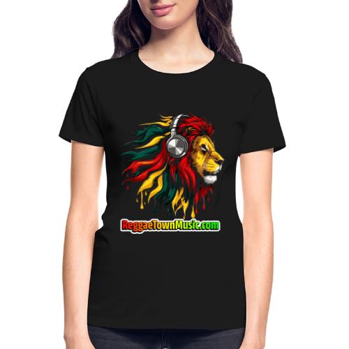 Reggae Music Radio Lion Head Soundwaves design - Gildan Ultra Cotton Ladies T-Shirt