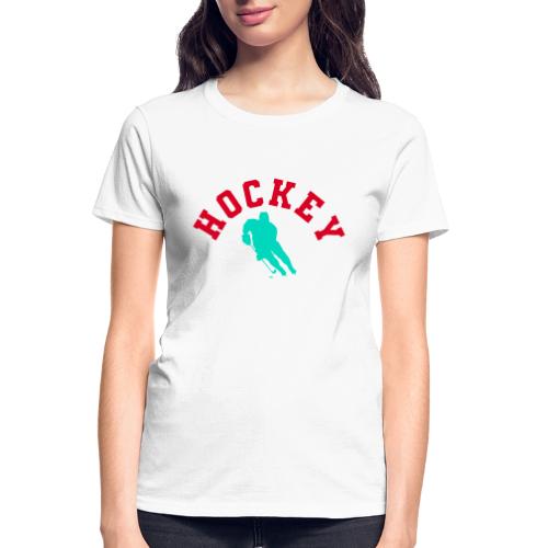 Hockey Player Silhouette - Gildan Ultra Cotton Ladies T-Shirt