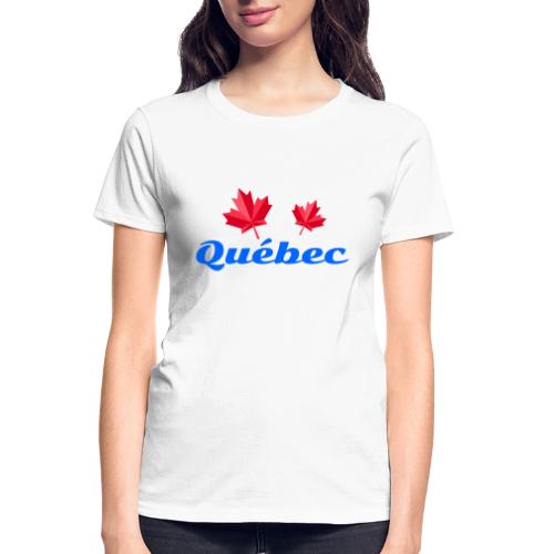Québec with two red maple leaves - Gildan Ultra Cotton Ladies T-Shirt