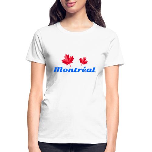 Montréal with two red maple leaves - Gildan Ultra Cotton Ladies T-Shirt