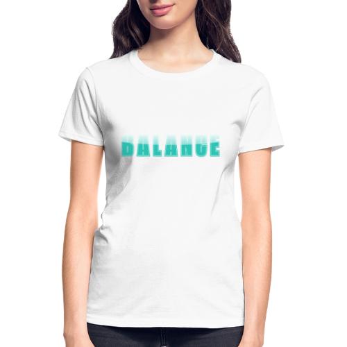 BALANCE Calm Teal Minimal Word Art Design - Gildan Ultra Cotton Ladies T-Shirt