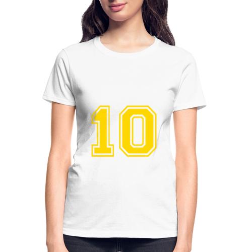 Number 10 in a classic athletic collegiate font - Gildan Ultra Cotton Ladies T-Shirt
