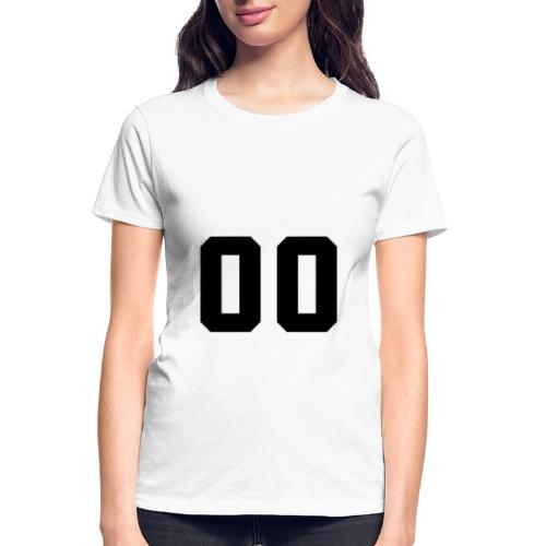 Varsity 00 Athletic Number Design - Gildan Ultra Cotton Ladies T-Shirt