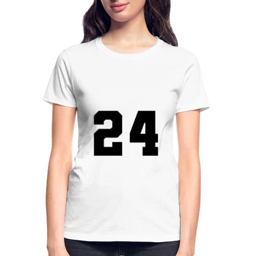 Varsity Number 24 College Font - Gildan Ultra Cotton Ladies T-Shirt