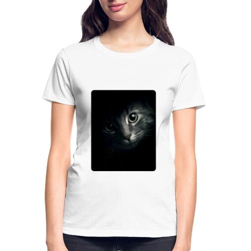 Cat Face in Shadow Close-Up Design - Gildan Ultra Cotton Ladies T-Shirt