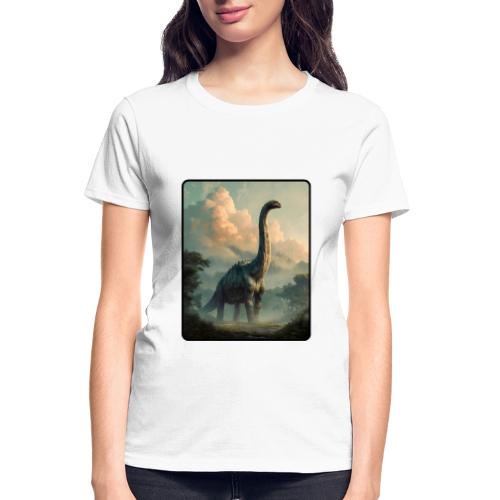 Brachiosaurus Prehistoric Scene Design - Gildan Ultra Cotton Ladies T-Shirt