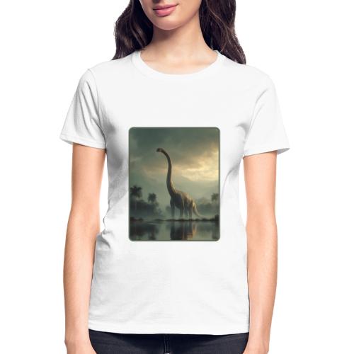 Brachiosaurus Misty Lake Design - Gildan Ultra Cotton Ladies T-Shirt
