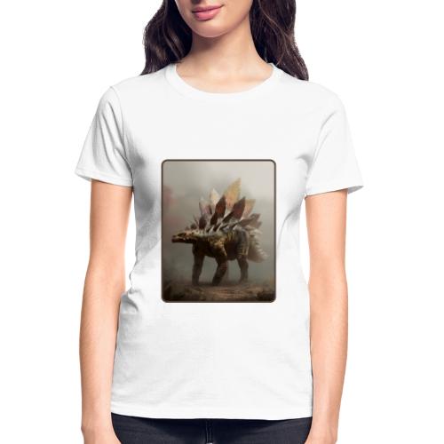 Stegosaurus Misty Forest Design - Gildan Ultra Cotton Ladies T-Shirt