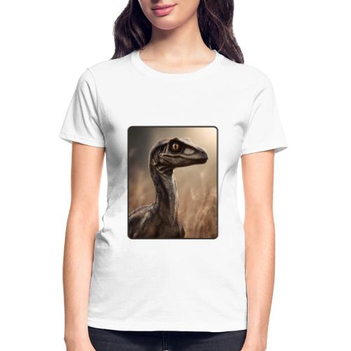 Velociraptor Feathered Portrait Design - Gildan Ultra Cotton Ladies T-Shirt