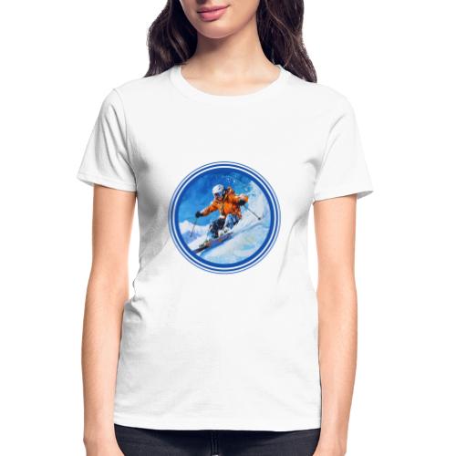 Skiing: On the Edge - Gildan Ultra Cotton Ladies T-Shirt