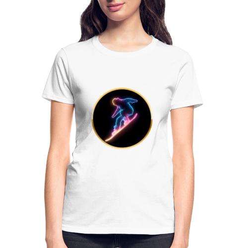 Snowboarding: Neon Snow Drift - Gildan Ultra Cotton Ladies T-Shirt