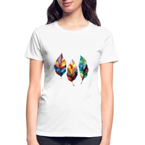 Art: Colorful Leaf Harmony - Gildan Ultra Cotton Ladies T-Shirt