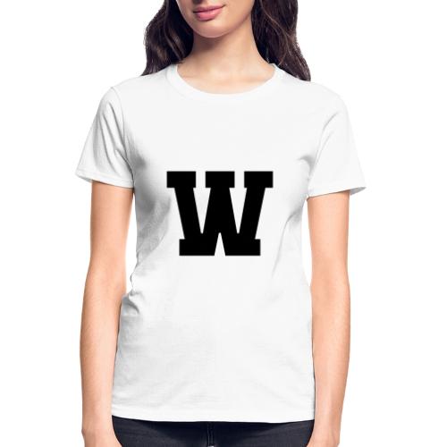 Varsity Letter W Collegiate Font Design - Gildan Ultra Cotton Ladies T-Shirt