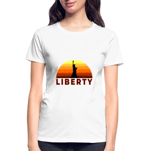 USA: Sunset Liberty Bold - Gildan Ultra Cotton Ladies T-Shirt