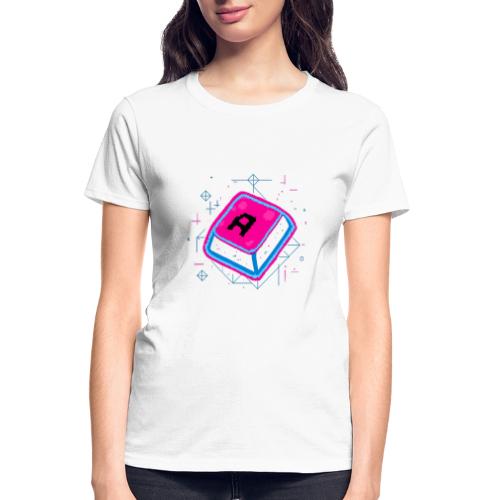 Neon Pixel A Key - Gildan Ultra Cotton Ladies T-Shirt