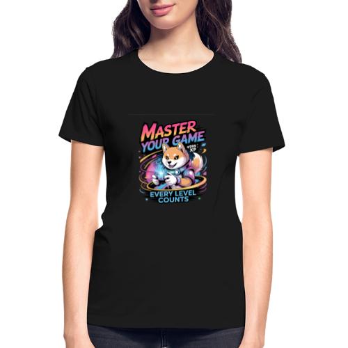 Cute Gamer Shiba Inu Level Up - Gildan Ultra Cotton Ladies T-Shirt