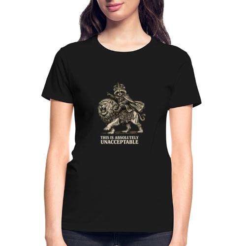 Funny Raccoon King Riding Lion Vintage Meme Art - Gildan Ultra Cotton Ladies T-Shirt