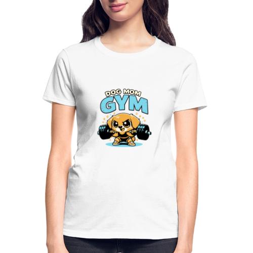 Chibi Dog Gym Workout - Gildan Ultra Cotton Ladies T-Shirt