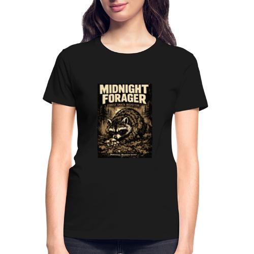 Midnight Forager Raccoon Mushroom Hunter - Gildan Ultra Cotton Ladies T-Shirt