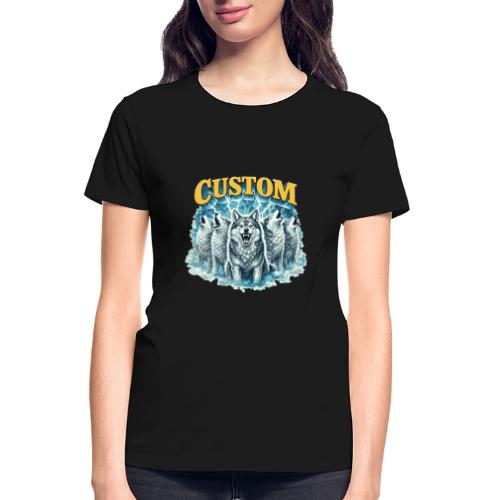 Custom Wolf Pack Howling Moon Vintage Wilderness - Gildan Ultra Cotton Ladies T-Shirt