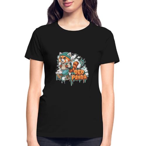 Red Panda Street Graffiti Vibes - Gildan Ultra Cotton Ladies T-Shirt