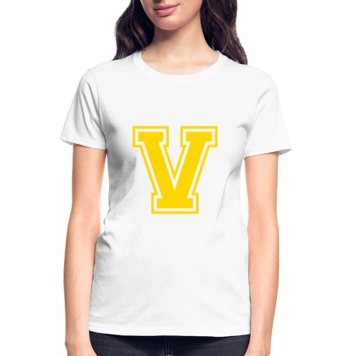 Letter V – Capital Athletic Alphabet Monogram - Gildan Ultra Cotton Ladies T-Shirt