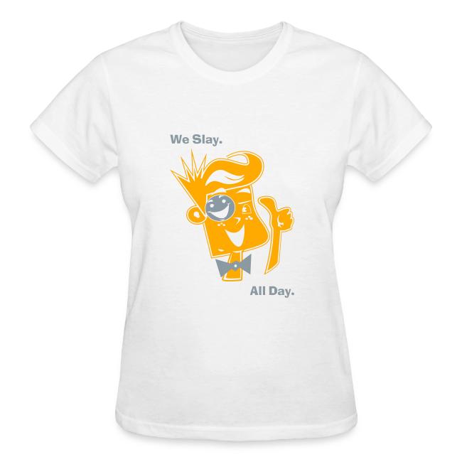 We Slay All Day Shiny Shirt Metallic Silver & Gold