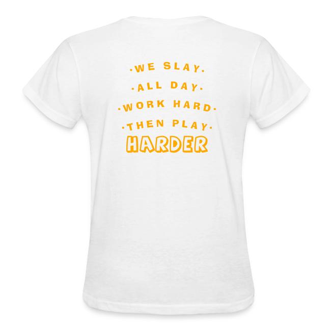 We Slay All Day Shiny Shirt Metallic Silver & Gold