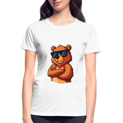 Cool Bear Sunglasses Cartoon Design - Gildan Ultra Cotton Ladies T-Shirt