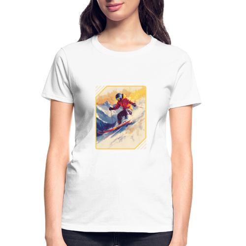 Skiing Through Snow Dreams - Gildan Ultra Cotton Ladies T-Shirt