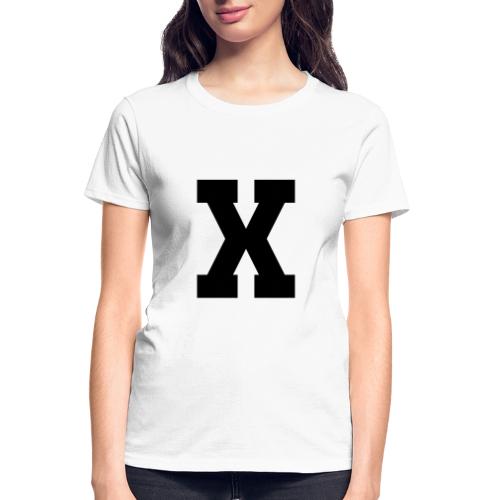 Varsity Letter X Athletic Monogram - Gildan Ultra Cotton Ladies T-Shirt