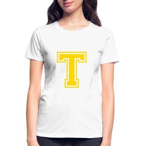 Letter T – Capital Athletic Alphabet Monogram - Gildan Ultra Cotton Ladies T-Shirt