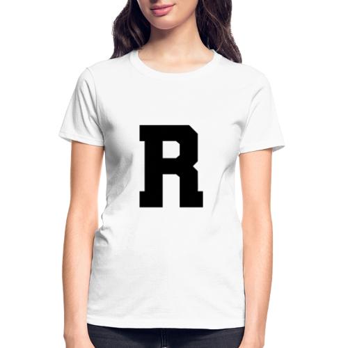Varsity Letter R Athletic Monogram - Gildan Ultra Cotton Ladies T-Shirt