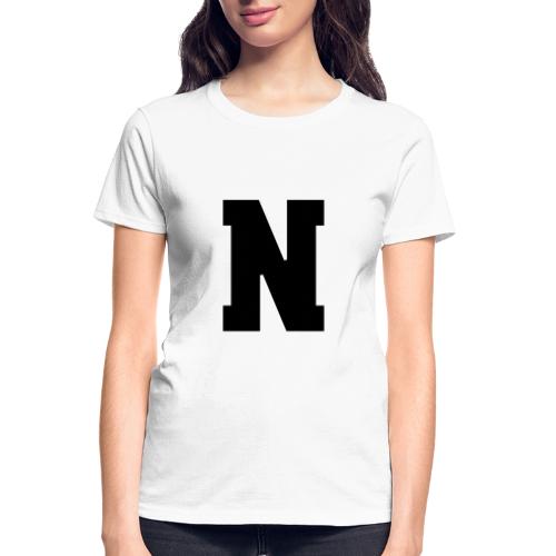 Varsity Letter N Athletic Font Graphic - Gildan Ultra Cotton Ladies T-Shirt