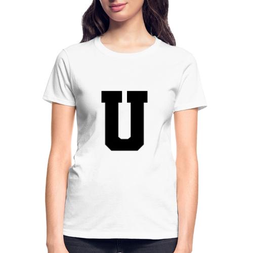 Varsity Letter U Collegiate Monogram - Gildan Ultra Cotton Ladies T-Shirt
