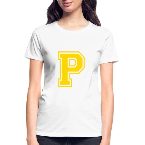 Letter P – Capital Athletic Alphabet Monogram - Gildan Ultra Cotton Ladies T-Shirt