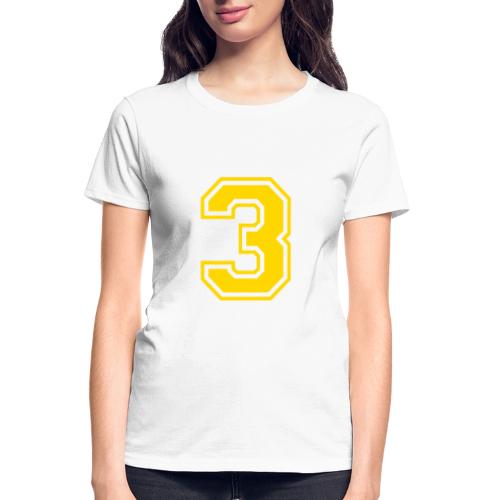 Number 3 in a classic athletic collegiate font - Gildan Ultra Cotton Ladies T-Shirt