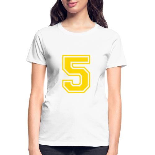Number 5 in a classic athletic collegiate font - Gildan Ultra Cotton Ladies T-Shirt