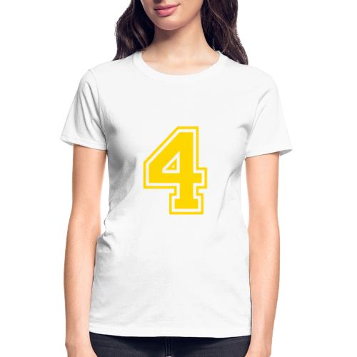 Number 4 in a classic athletic collegiate font - Gildan Ultra Cotton Ladies T-Shirt