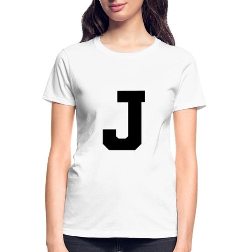 Varsity Letter J Athletic Alphabet Graphic - Gildan Ultra Cotton Ladies T-Shirt