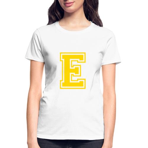 Letter E – Capital Athletic Alphabet Monogram - Gildan Ultra Cotton Ladies T-Shirt