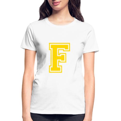 Letter F – Capital Athletic Alphabet Monogram - Gildan Ultra Cotton Ladies T-Shirt