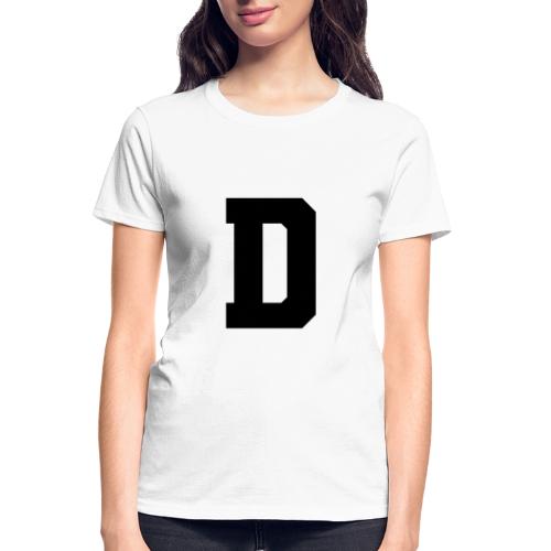 Varsity Letter D Athletic Alphabet Design - Gildan Ultra Cotton Ladies T-Shirt