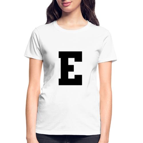 Varsity Letter E Collegiate Font Graphic - Gildan Ultra Cotton Ladies T-Shirt