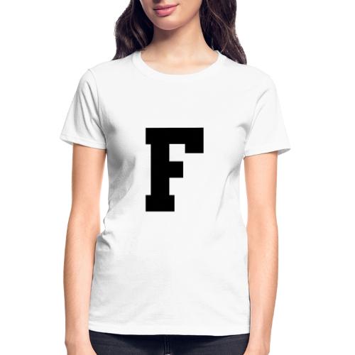Varsity Letter F Athletic Monogram - Gildan Ultra Cotton Ladies T-Shirt