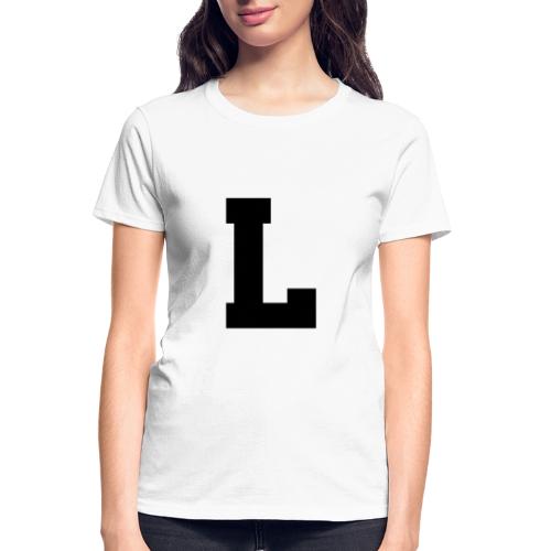 Varsity Letter L Athletic Monogram - Gildan Ultra Cotton Ladies T-Shirt