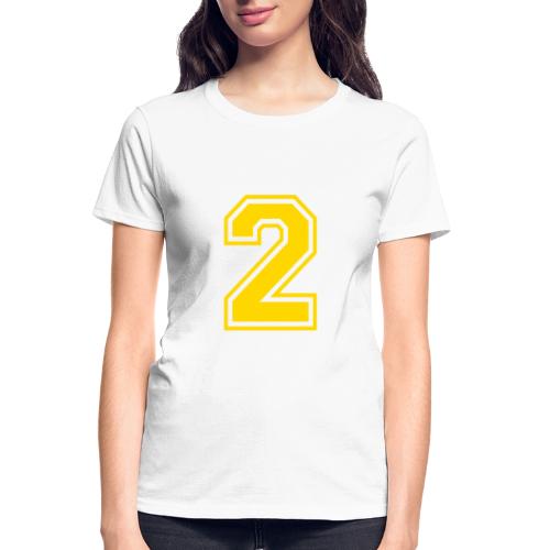 Number 2 in a classic athletic collegiate font - Gildan Ultra Cotton Ladies T-Shirt