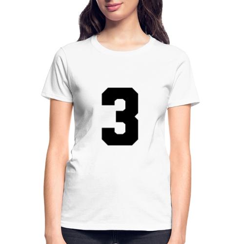 Varsity Number 3 Athletic Font - Gildan Ultra Cotton Ladies T-Shirt